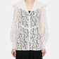 Flocked Lace Sailor Collar Blouse
