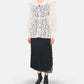 Flocked Lace Sailor Collar Blouse