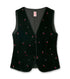 Rose Emb Velvet Gilet