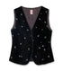 Rose Emb Velvet Gilet