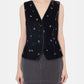 Rose Emb Velvet Gilet