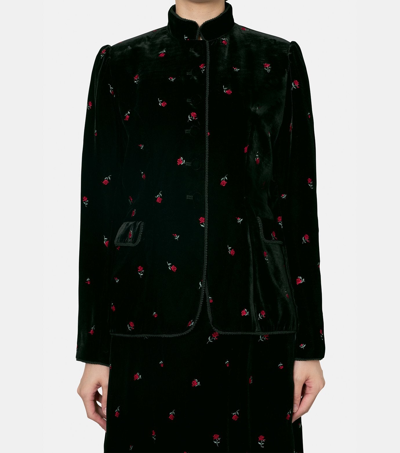 Rose Emb Velvet Jacket