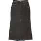 Flocked Denim Back Flare Skirt