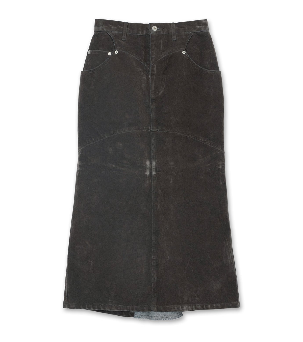 Flocked Denim Back Flare Skirt