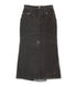 Flocked Denim Back Flare Skirt