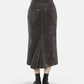 Flocked Denim Back Flare Skirt