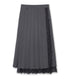 Fine Wool Pleated Skirt w/Lace