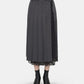 Fine Wool Pleated Skirt w/Lace