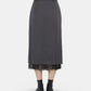 Fine Wool Pleated Skirt w/Lace