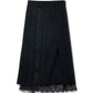 Fine Wool Pleated Skirt w/Lace
