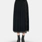 Fine Wool Pleated Skirt w/Lace