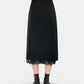 Fine Wool Pleated Skirt w/Lace
