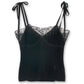 Hairy Lace Paneled Rib-Back Camisole