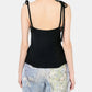 Hairy Lace Paneled Rib-Back Camisole