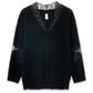 Oversized Hairly Lace Paneled Knit