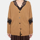 Oversized Hairly Lace Paneled Knit