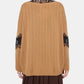 Oversized Hairly Lace Paneled Knit