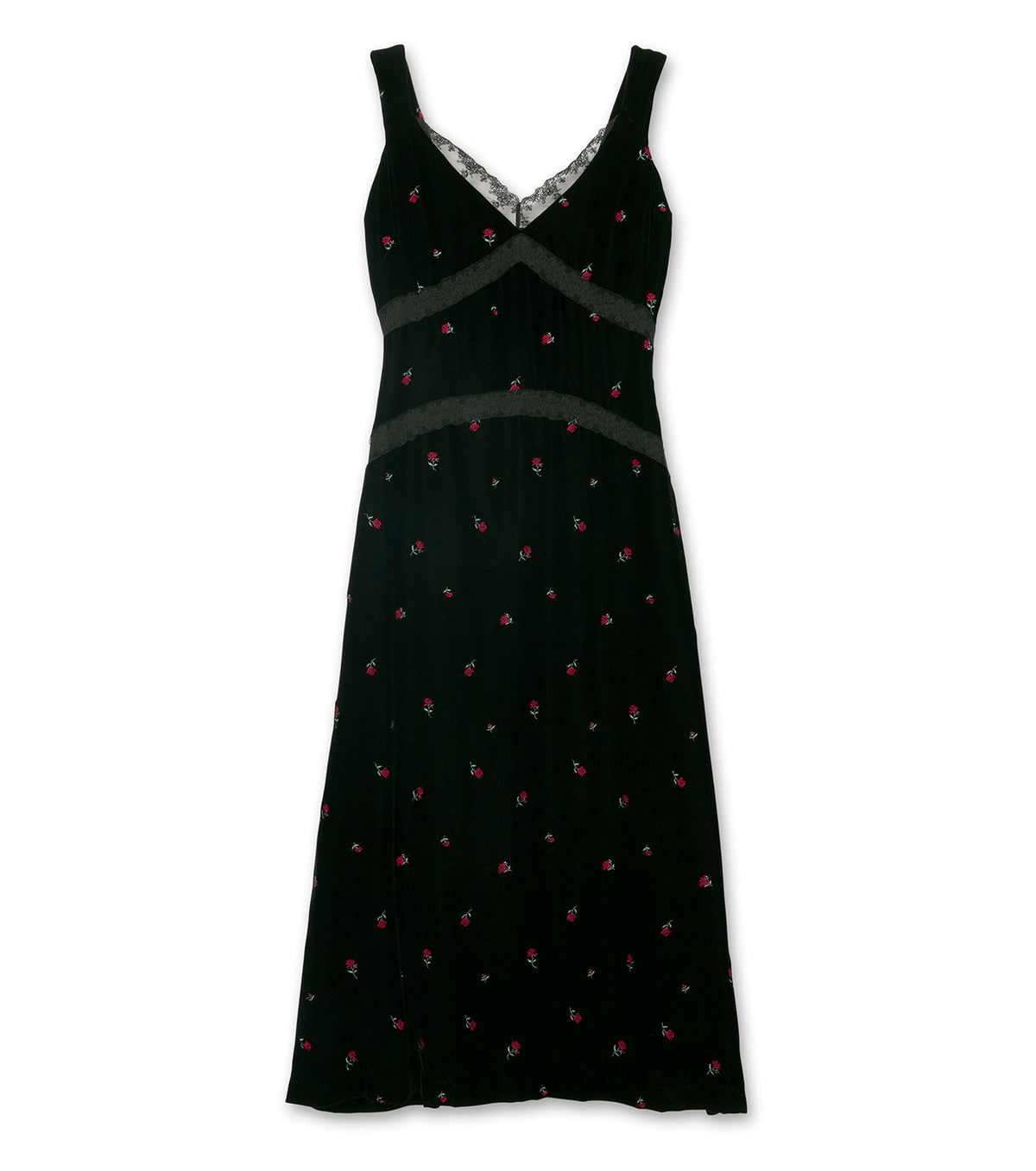 Rose Emb Velvet Dress