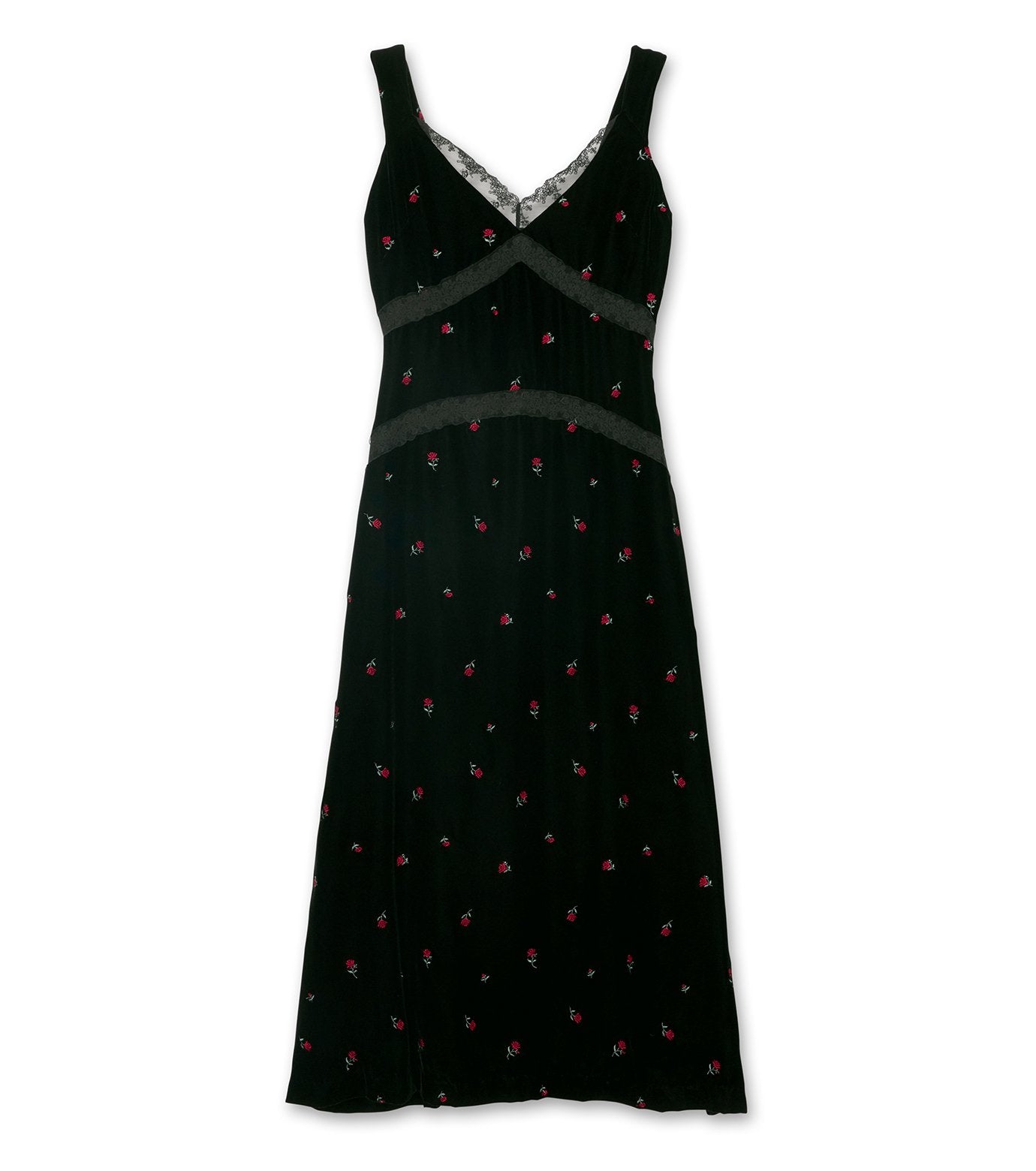Rose Emb Velvet Dress