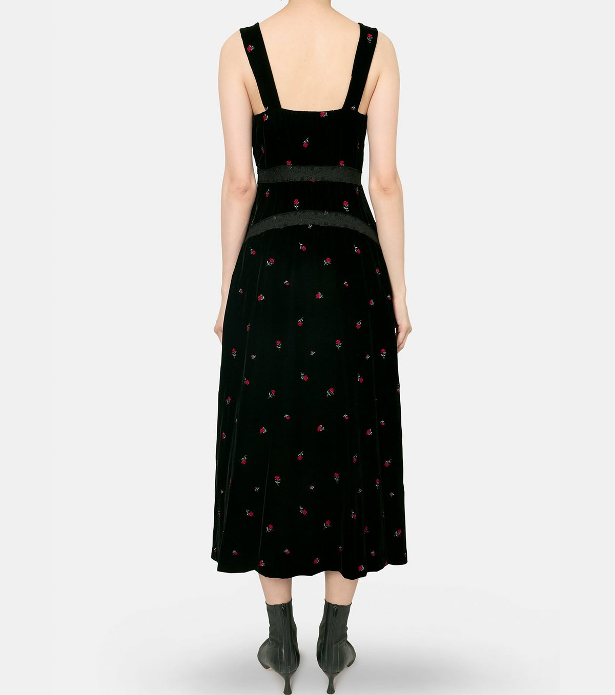Rose Emb Velvet Dress