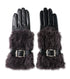 Wool Boa Trim Leathe Gloves