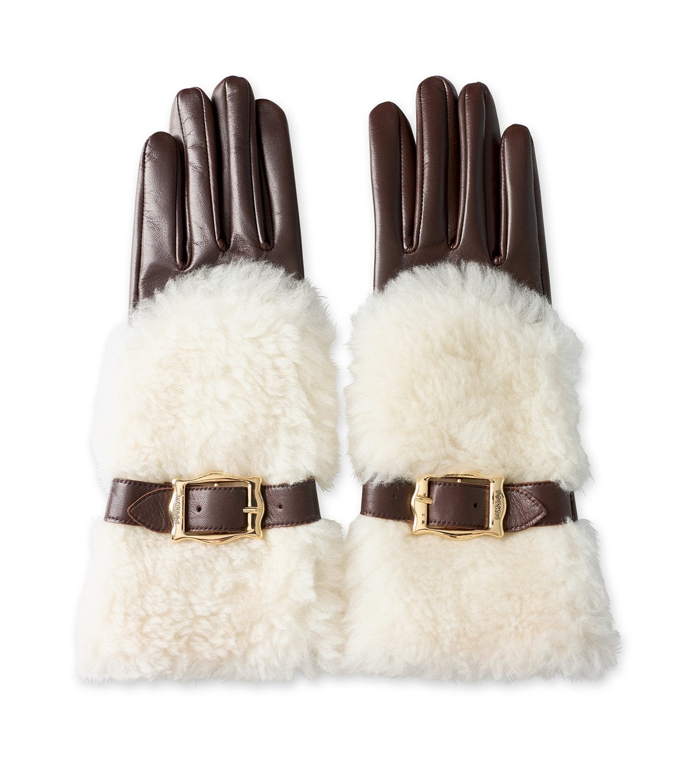 Wool Boa Trim Leathe Gloves