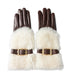 Wool Boa Trim Leathe Gloves