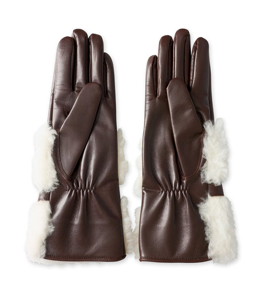 Wool Boa Trim Leathe Gloves