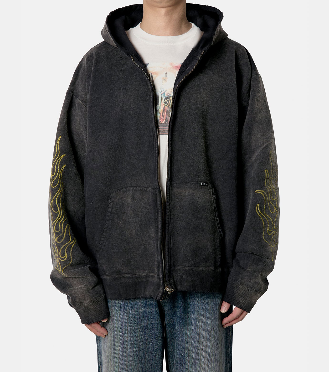 "ROPE"Breached Zip-up  Hoodie