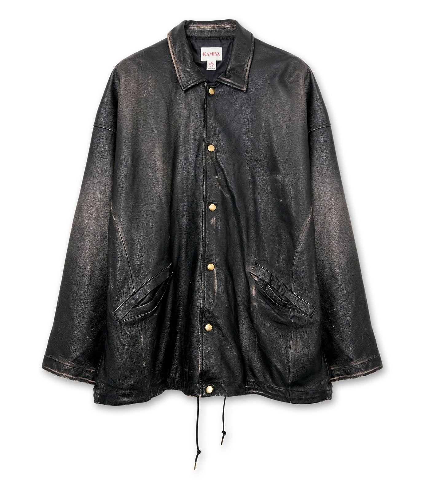 Distressed Leather Coach Jacket