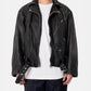 Distressed Leather Biker Jacket