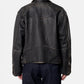 Distressed Leather Biker Jacket