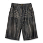 Distressed Leather Painter Shorts