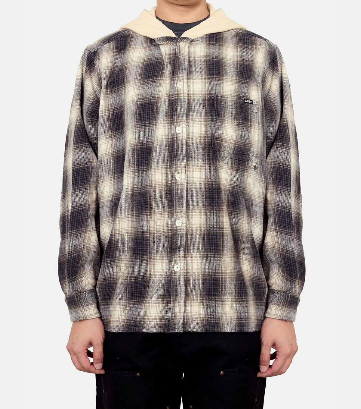 Check Hooded Shirt