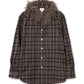 Fur Trimmed Hooded Check Shit
