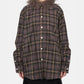 Fur Trimmed Hooded Check Shit