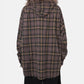 Fur Trimmed Hooded Check Shit