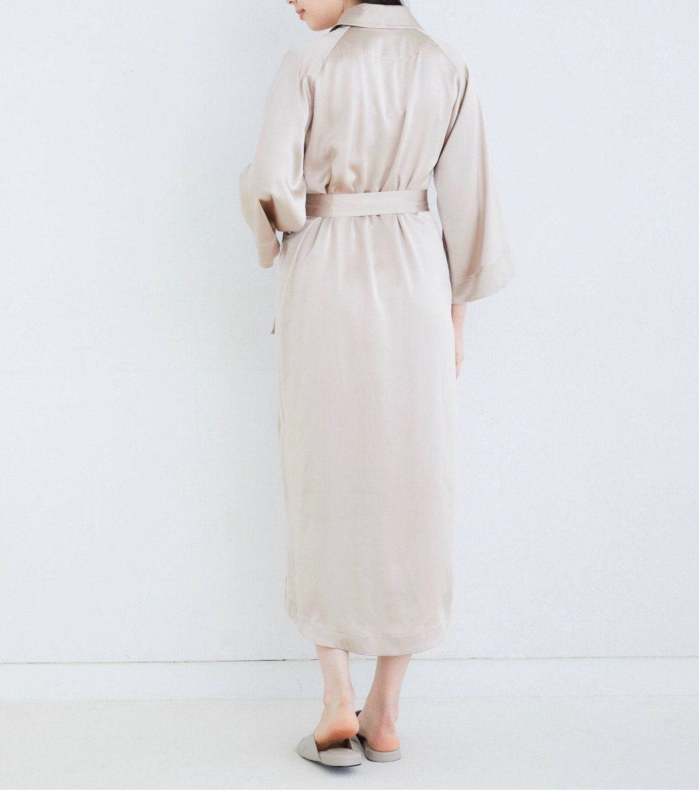 Silk Gown Pink Beige