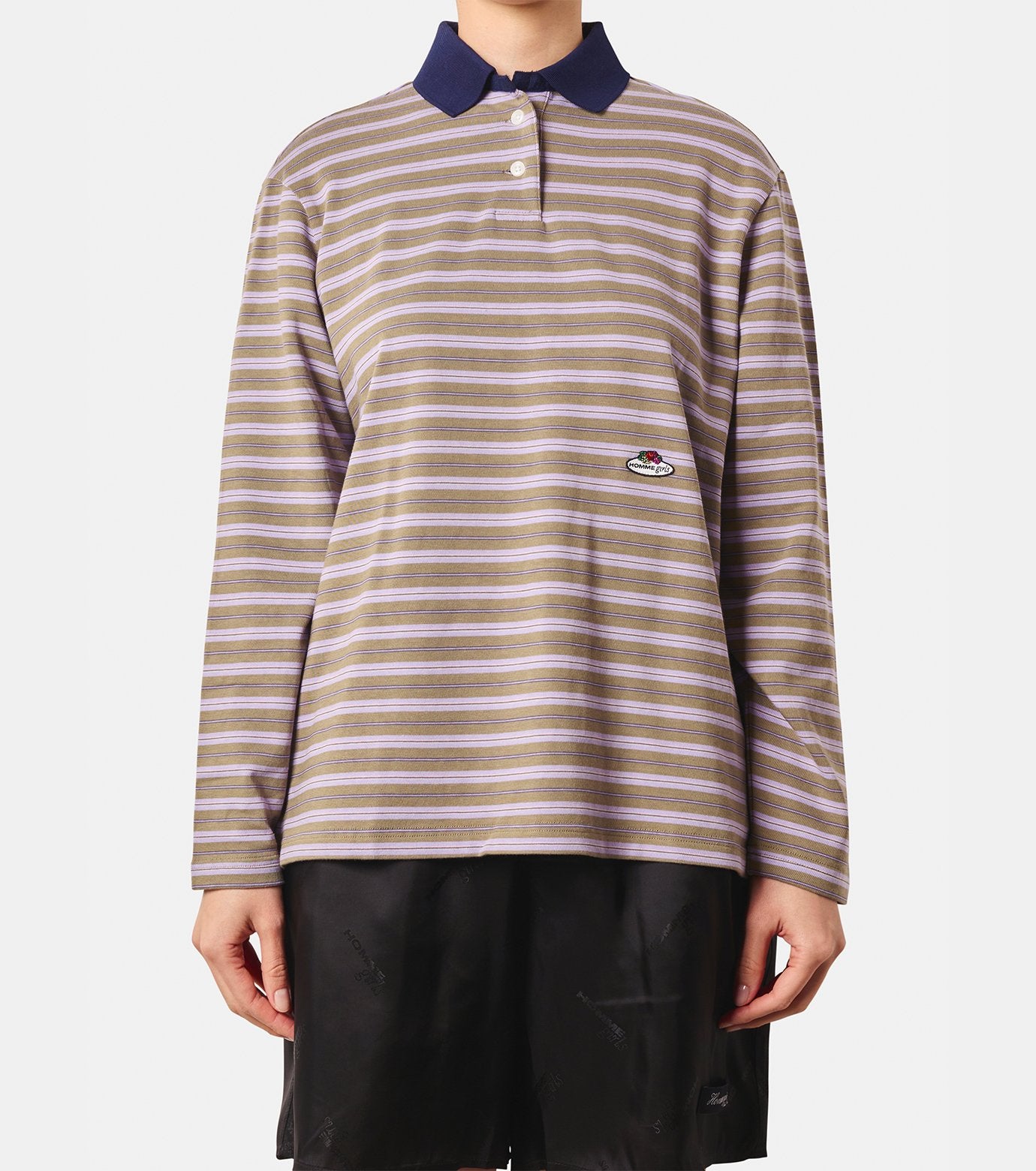 Striped Long Sleeve Polo