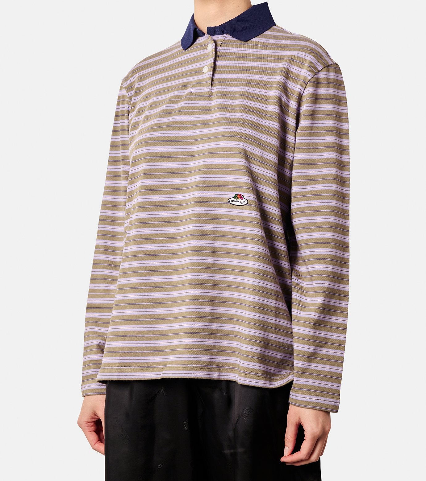 Striped Long Sleeve Polo