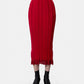 Plaited Rib Knit Pencil Skirt