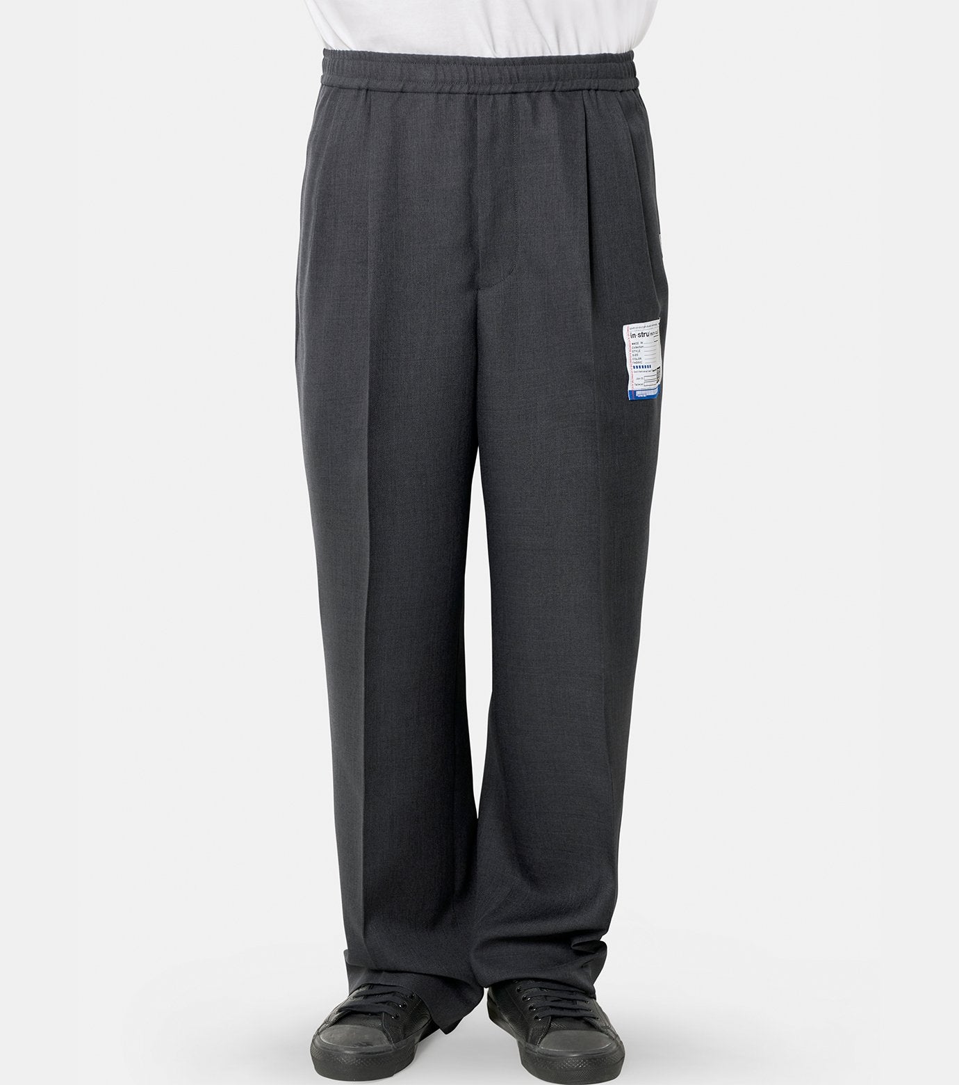 WOOLY SHARKSKIN EASY TROUSERS