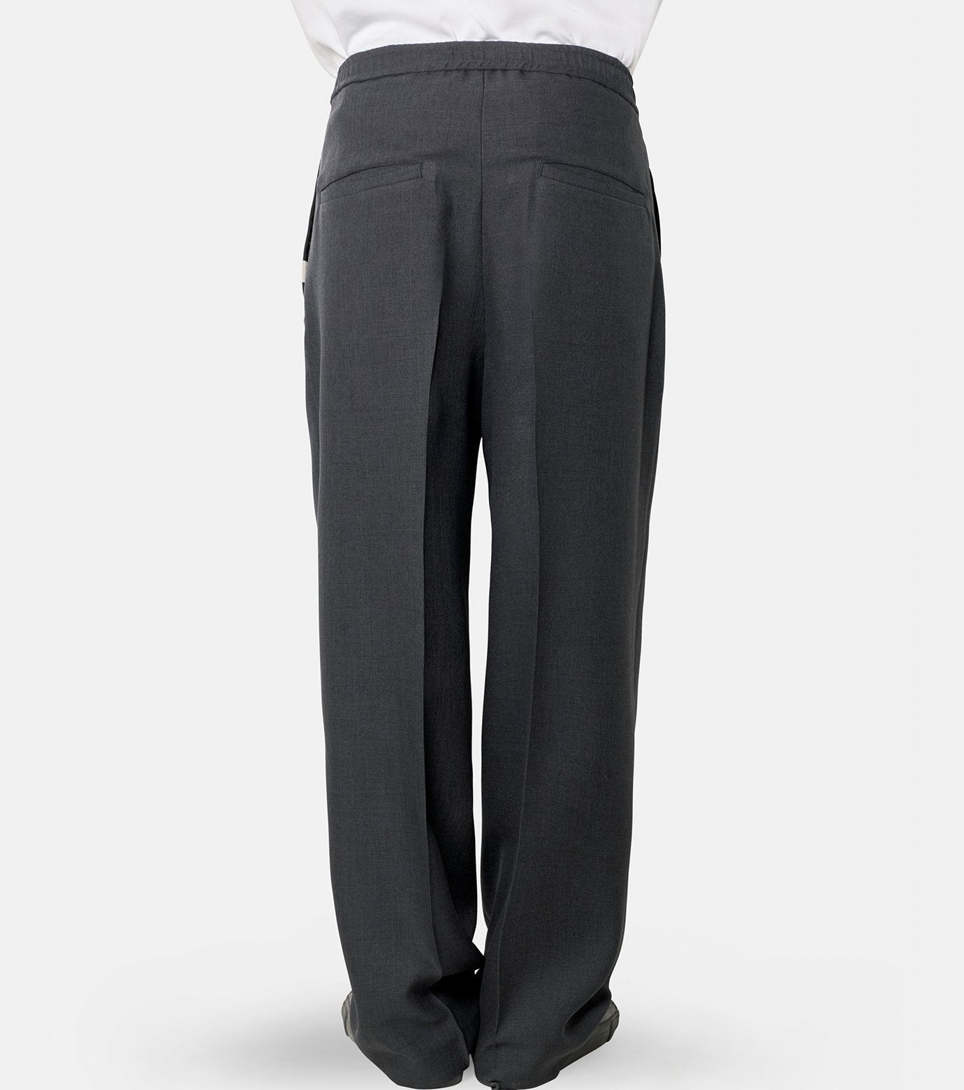 WOOLY SHARKSKIN EASY TROUSERS
