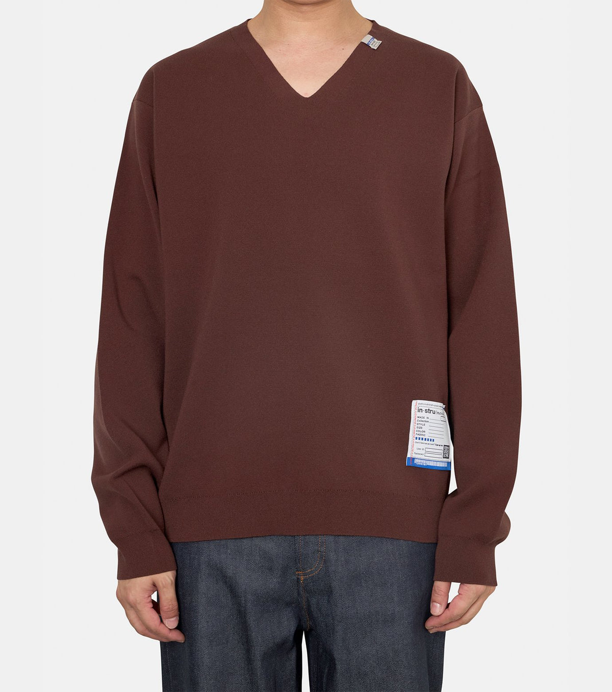 COTTON POLYESTER MILAN RIB V_NECK PU