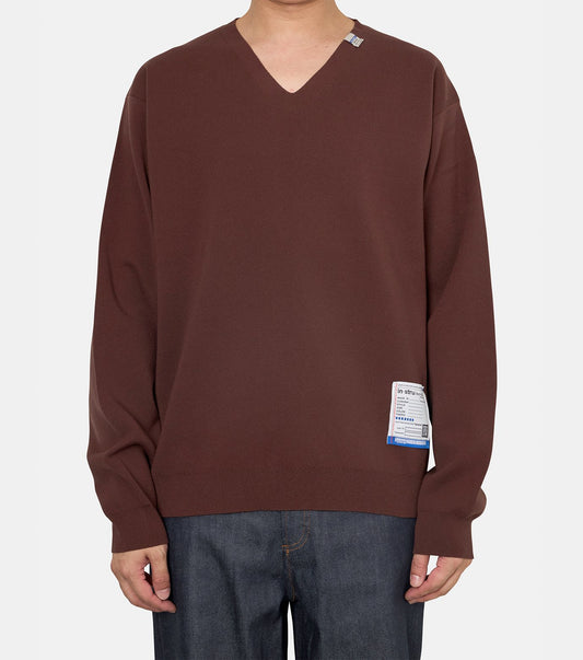 COTTON POLYESTER MILAN RIB V_NECK PU