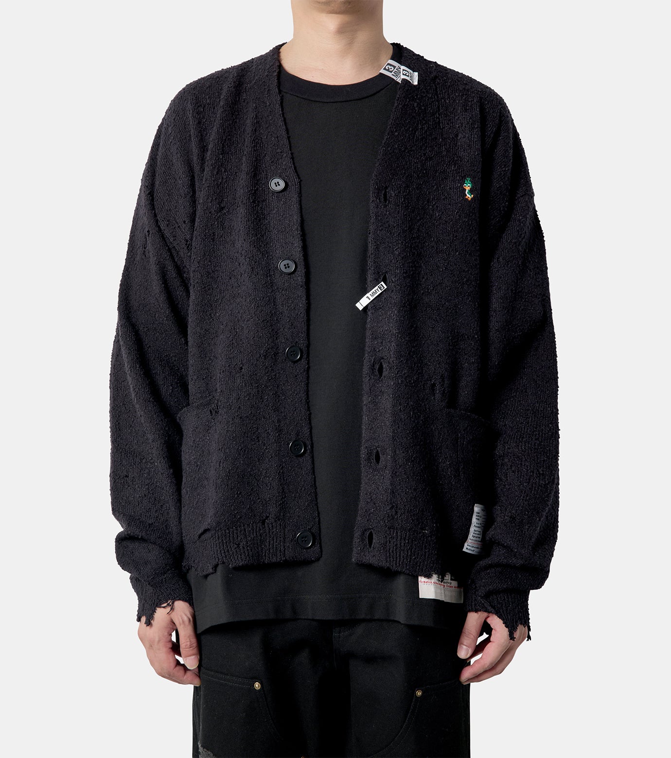 DISTRESSED KNIT CARDIGAN – RESTIR