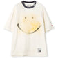 SMILY FACE PRINTED DISTRESSED TEE