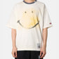 SMILY FACE PRINTED DISTRESSED TEE