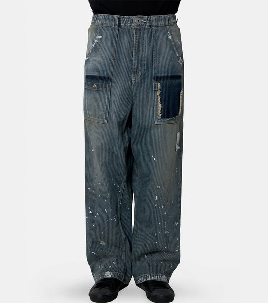 STRIPE DENIM BUSH PANTS