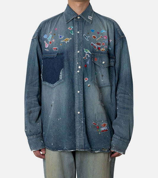 DENIM SHIRTS w STICKER